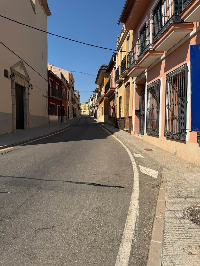 A narrow village street in a Marina Alta village